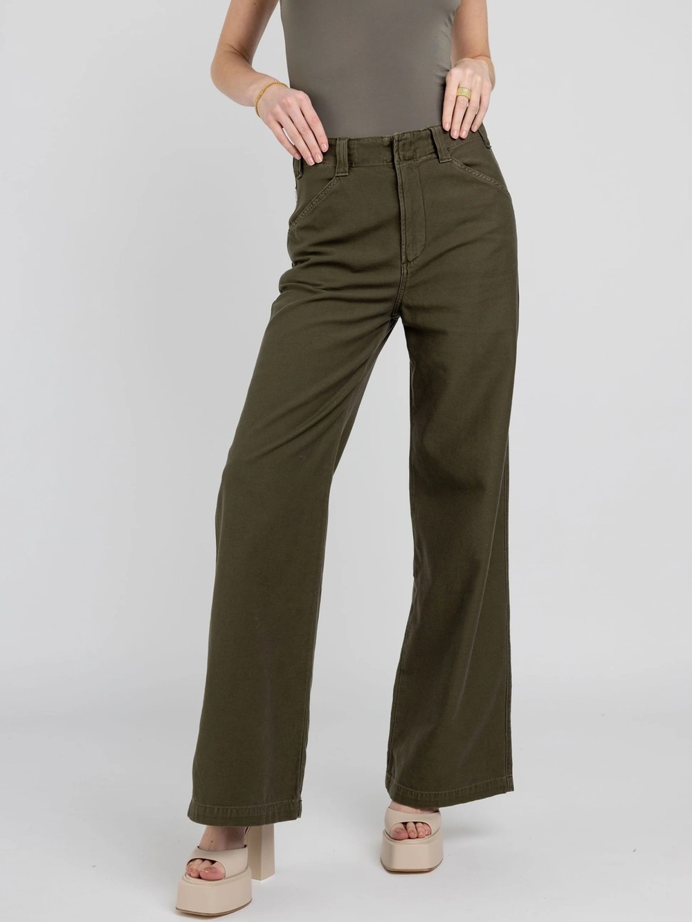 Citizens of Humanity Paloma Utility Wide Leg Trousers Green Size 26